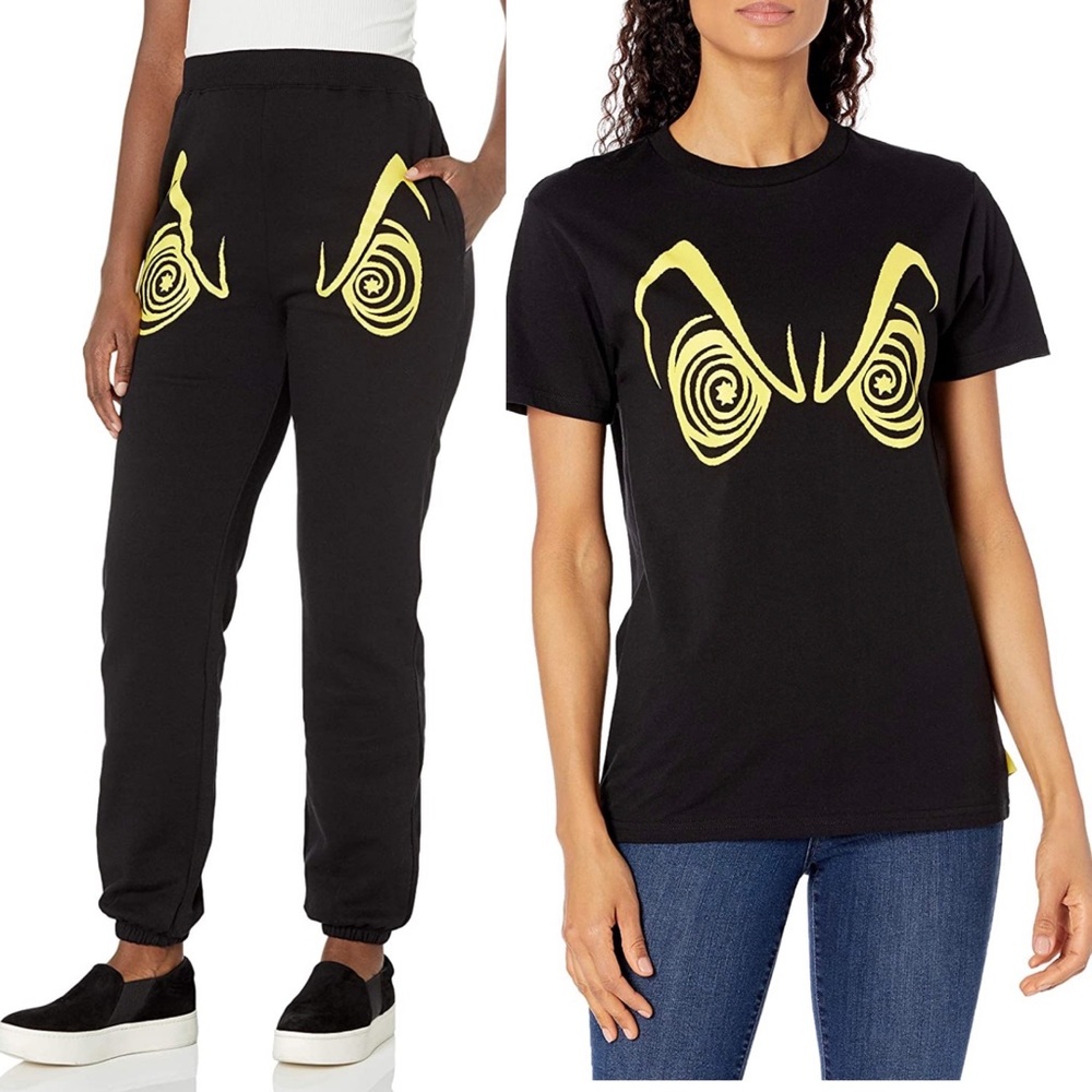 Disney X Hiedi Klum Cruella Glow in the Dark Eye Set Large Joggers Tee Shirt - Picture 1 of 7